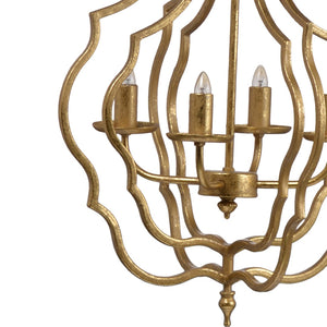 English Elm 4 Light Iron Chandelier Antique Gold Candelabra Arms Foyer Dining Entryway Fixture W2078138917