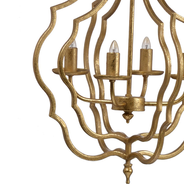 English Elm 4 Light Iron Chandelier Antique Gold Candelabra Arms Foyer Dining Entryway Fixture W2078138917