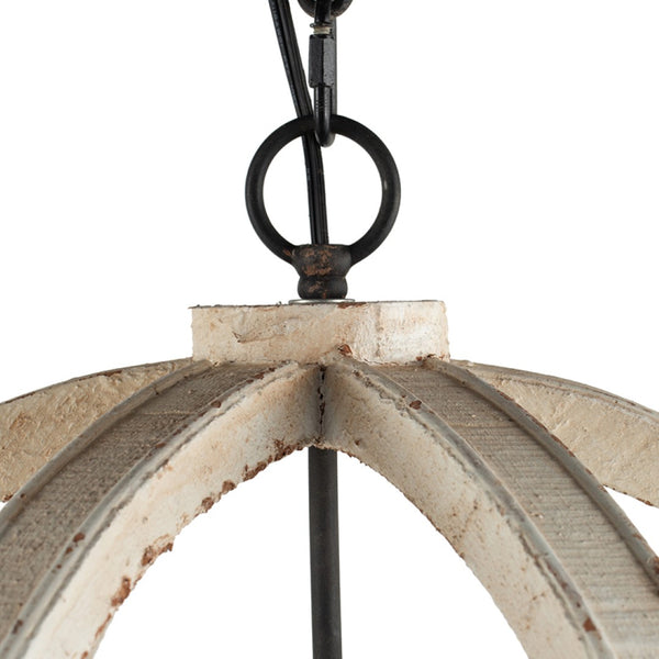 English Elm 6 Light Farmhouse Chandelier Distressed Pine Wood Iron Dining Foyer Ceiling Fixture W2078138916