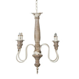 English Elm 4 - Light Wood Chandelier, Hanging Light Fixture With Adjustable Chain For Kitchen Dining Room Foyer Entryway, Bulb Not Included