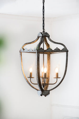 English Elm 4 Light Iron Candelabra Chandelier Rustic Vintage Farmhouse Foyer Dining Room W2078138923