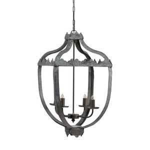 English Elm 4 Light Iron Candelabra Chandelier Rustic Vintage Farmhouse Foyer Dining Room W2078138923