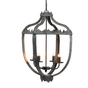 English Elm 4 Light Iron Candelabra Chandelier Rustic Vintage Farmhouse Foyer Dining Room W2078138923