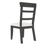 English Elm Dining Chair(19.1*24*37.4Inch) Set Of 2,Upholstered Cushion Seat Wooden Ladder Back Side Chairs Dark Gray