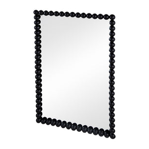 English Elm 24" X 36" Beaded Iron Frame Rectangular Wall Mirror Matte Black Textured Entryway Decor W2078138954