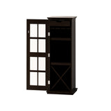 Hearth and Haven Modern Glass Door Wine Cabinet with Three-Layer Design, with Drawer and X-Shaped Wine Rack, For Living Room, Kitchen, Dining Room, Bar W757113276