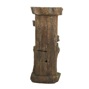 English Elm 11x13.4x31.5" Five Tier Tree Trunk Fountain with Pump and Light for Patio W2078138956