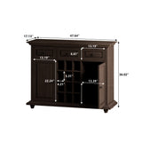 Hearth and Haven Vintage Style 3-Drawer 2-Door Storage Cabinet with 12-Grid Wine Rack, For Living Room, Kitchen, Dining Room W757113277
