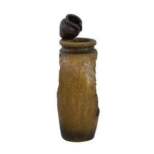 English Elm 15.4x11.8x32.7" Three Tier Cascading Pot Fountain with Light Rustic Indoor Outdoor W2078138957
