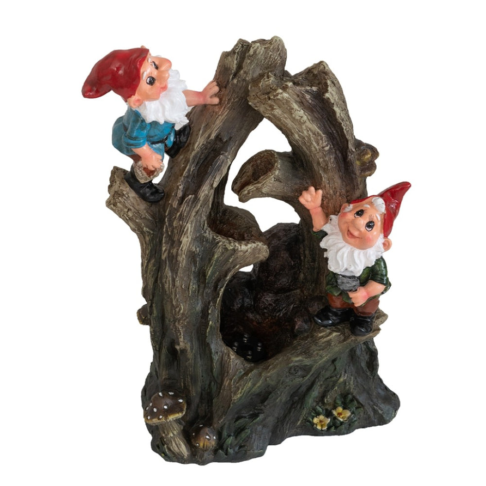 English Elm 8.3x4.7x13.8" Whimsical Gnome Tabletop Fountain with Led Glow Polyresin Cottagecore Decor W2078138941