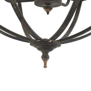 English Elm 4 Light Iron Orb Chandelier Matte Black Candelabra Fixture for Dining Foyer Kitchen W2078138925
