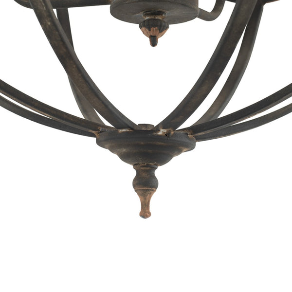 English Elm 4 Light Iron Orb Chandelier Matte Black Candelabra Fixture for Dining Foyer Kitchen W2078138925