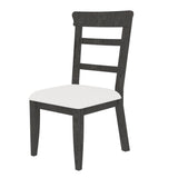 English Elm Dining Chair(19.1*24*37.4Inch) Set Of 2,Upholstered Cushion Seat Wooden Ladder Back Side Chairs Dark Gray