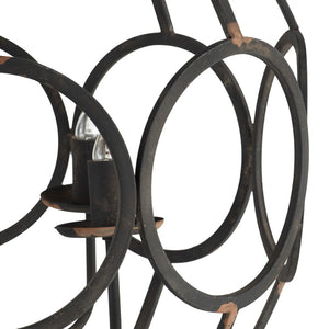 English Elm 4 Light Iron Orb Chandelier Matte Black Candelabra Fixture for Dining Foyer Kitchen W2078138925