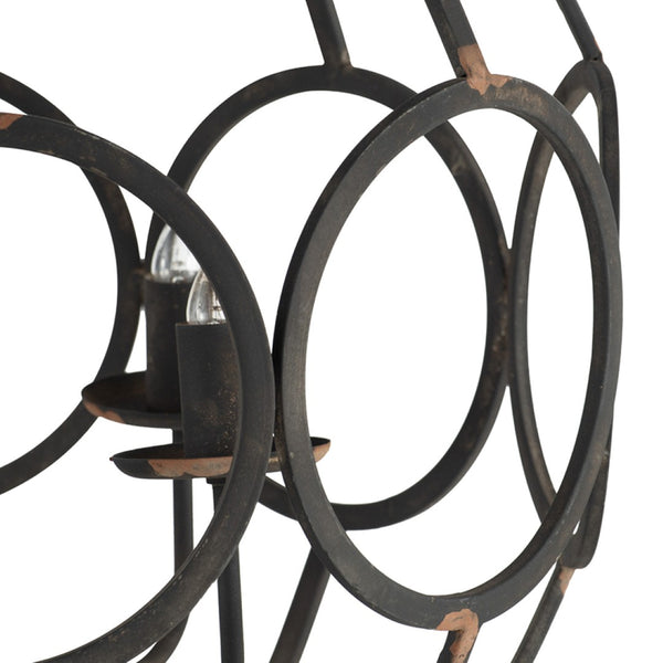 English Elm 4 Light Iron Orb Chandelier Matte Black Candelabra Fixture for Dining Foyer Kitchen W2078138925