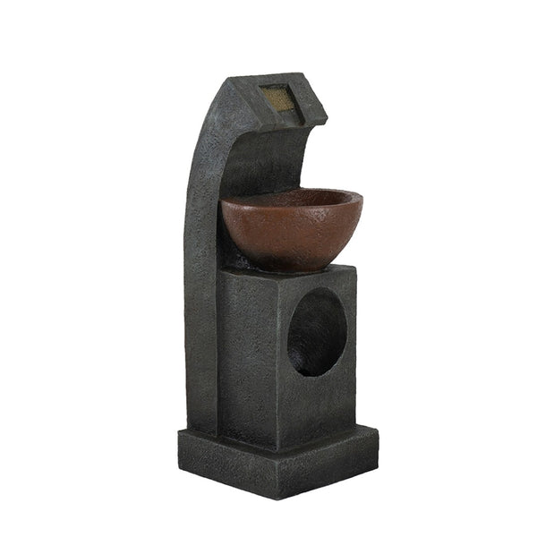 English Elm 9.4x9.1x23.8" Sculptural Polyresin Tiered Fountain with Pump and Light for Indoor Use W2078138958