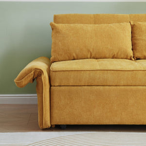 English Elm Chenille Sleeper Loveseat Sofa Bed with Adjustable Armrests for Studio Living W848132155