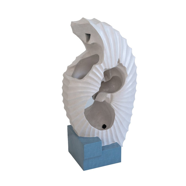 English Elm 16.9x10.2x31.9" Sculptural Polyresin Indoor Outdoor Fountain with Light Cascading Flow W2078138947