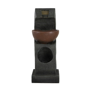 English Elm 9.4x9.1x23.8" Sculptural Polyresin Tiered Fountain with Pump and Light for Indoor Use W2078138958