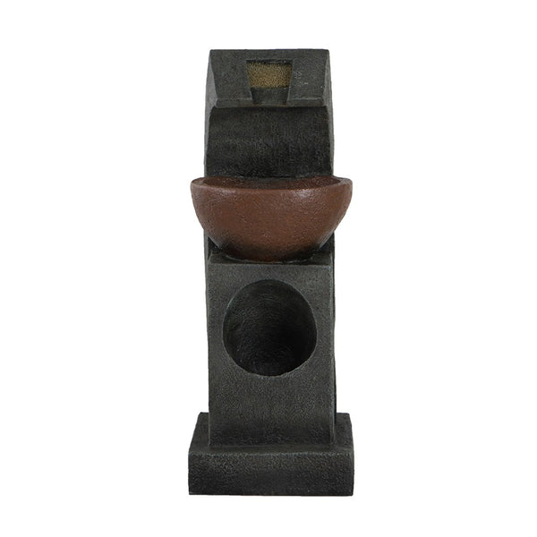 English Elm 9.4x9.1x23.8" Sculptural Polyresin Tiered Fountain with Pump and Light for Indoor Use W2078138958