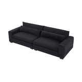 English Elm 104.72 Inch Fabric Couches For Living Room, Mid Century Modern Sofas For Bedroom, Apartment, Office Black