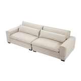 English Elm Mid-Century Sofa Couch Modern Upholstered Couch For Livingroom,Bedroom, Apartment, Home Office Beige