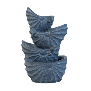 English Elm 13.4x9.4x21.5" Four Tier Nautilus Shell Fountain with Light Polyresin Coastal Decor W2078138946