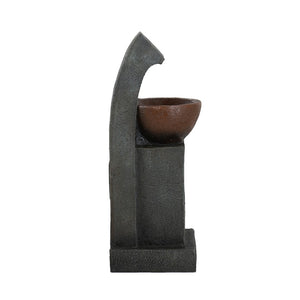 English Elm 9.4x9.1x23.8" Sculptural Polyresin Tiered Fountain with Pump and Light for Indoor Use W2078138958