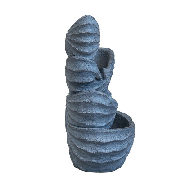 English Elm 13.4x9.4x21.5" Four Tier Nautilus Shell Fountain with Light Polyresin Coastal Decor W2078138946