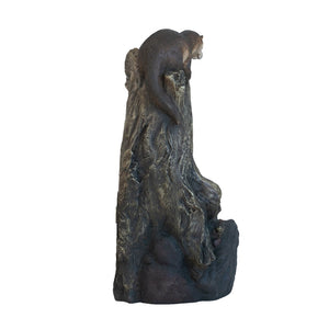 English Elm 16.9x10.2x31.9" Sculptural Polyresin Indoor Outdoor Fountain with Light Cascading Flow W2078138955