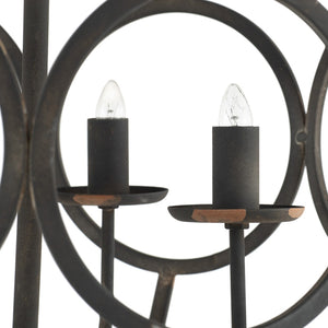 English Elm 4 Light Iron Orb Chandelier Matte Black Candelabra Fixture for Dining Foyer Kitchen W2078138925