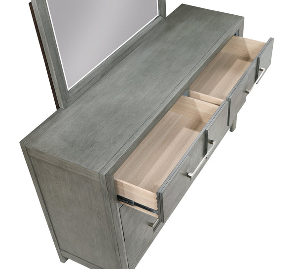 English Elm Kenzo Modern 4Pc Full Storage Bedroom Set With Led Headboard, Usb Ports & Bluetooth Speakers - Grey B009S01150