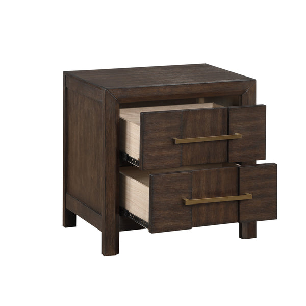 English Elm KENZO Queen 4PC Bedroom Set with LED Headboard, Bluetooth Speakers, USB Ports & Storage, Walnut B009S01138