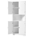 English Elm Tall Bathroom Storage Cabinet, Corner Cabinet With Doors and Adjustable Shelf, Mdf Board With Painted Finish, White