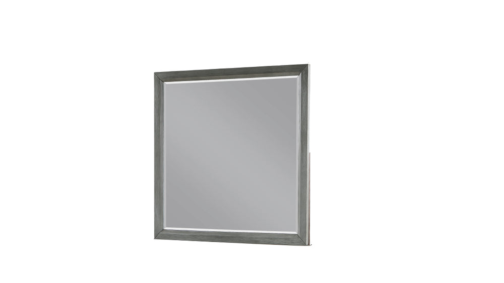 English Elm Kenzo Square Bedroom Mirror with Gray Solid & Manufactured Wood Frame, Contemporary Depth Accent G150108520