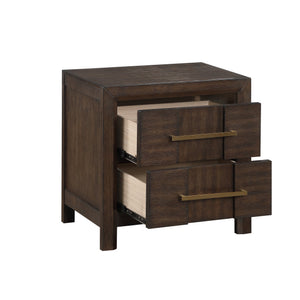 English Elm Kenzo Modern 5Pc Bedroom Storage Set With Led Headboard, Bluetooth Speakers & Usb Ports In Walnut Finish B009S01142