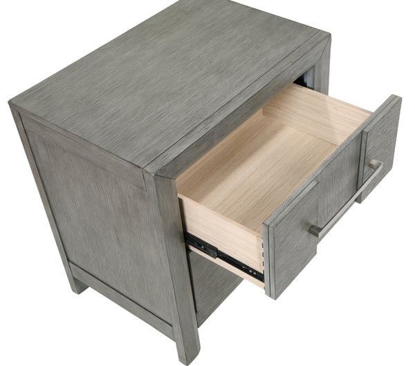 English Elm Kenzo Modern King 5Pc Storage Bedroom Set With Led Headboard, Bluetooth Speakers & Usb Ports - Grey B009S01145
