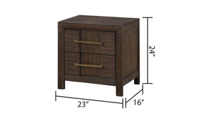 English Elm KENZO Queen 4PC Bedroom Set with LED Headboard, Bluetooth Speakers, USB Ports & Extra Storage - Walnut B009S02021