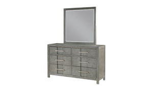 English Elm Kenzo Square Bedroom Mirror with Gray Solid & Manufactured Wood Frame, Contemporary Depth Accent G150108520