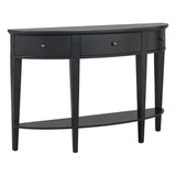 English Elm U-Style Modern Curved Console Table Sofa Table With 3 Drawers and 1 Shelf For Hallway, Entryway, Living Room