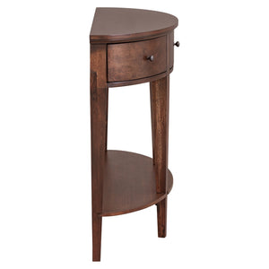 English Elm U-style Curved Console Table with 3 Drawers Open Shelf Entryway Hallway Storage WF312995AAD