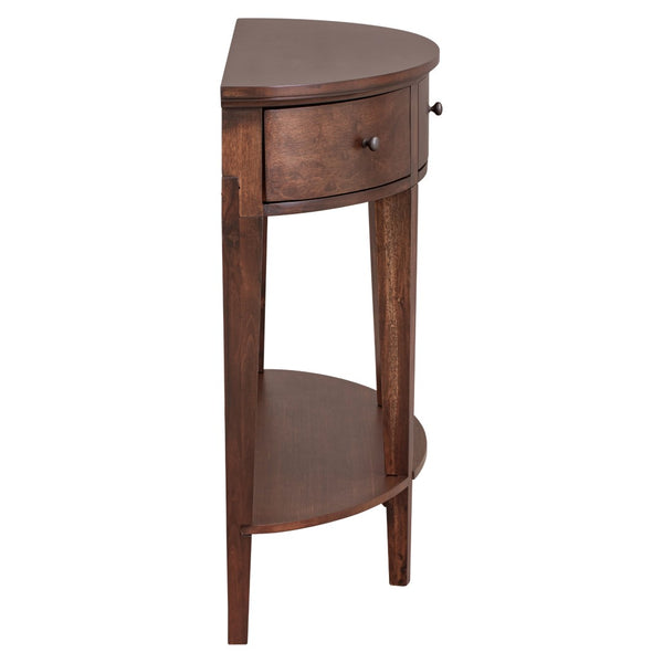 English Elm U-style Curved Console Table with 3 Drawers Open Shelf Entryway Hallway Storage WF312995AAD