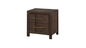 English Elm Kenzo Walnut 2-Drawer Nightstand – Modern Manufactured Wood Bedside Storage, Sleek Minimal Design G150108534