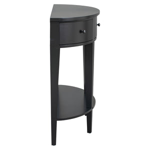 English Elm U-style Curved Console Table with 3 Drawers Open Shelf Entryway Hallway Storage WF312995AAB
