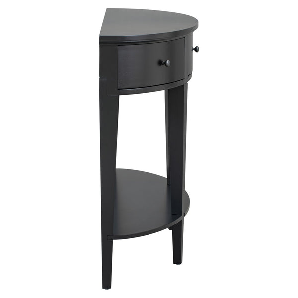 English Elm U-style Curved Console Table with 3 Drawers Open Shelf Entryway Hallway Storage WF312995AAB