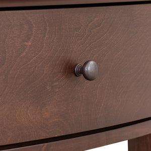 English Elm U-style Curved Console Table with 3 Drawers Open Shelf Entryway Hallway Storage WF312995AAD