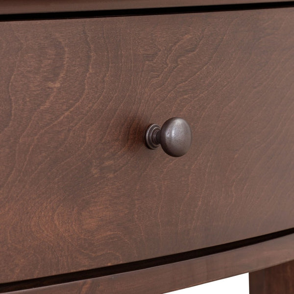 English Elm U-style Curved Console Table with 3 Drawers Open Shelf Entryway Hallway Storage WF312995AAD