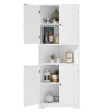 English Elm Tall Bathroom Storage Cabinet, Corner Cabinet With Doors and Adjustable Shelf, Mdf Board With Painted Finish, White