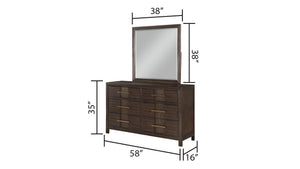 English Elm Kenzo Modern 5Pc Storage Bedroom Set With Led Headboard, Bluetooth Speakers & Usb Ports - Walnut Finish B009S02029