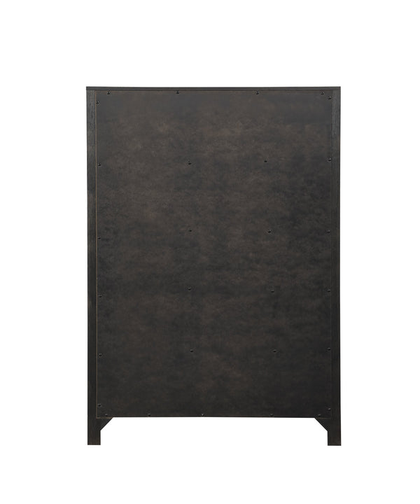 English Elm Kenzo Modern 5Pc Storage Bedroom Set With Led Headboard, Bluetooth Speakers & Usb Ports - Walnut Finish B009S02029